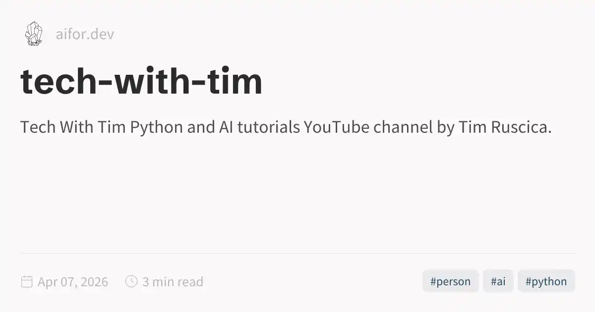 Tim Sech tech-with-tim