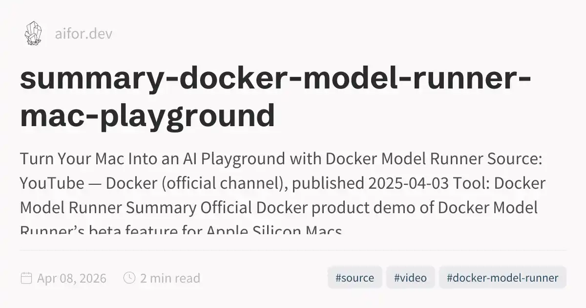 summary-docker-model-runner-mac-playground